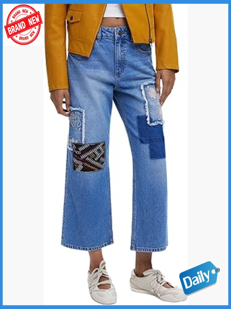 Mid Rise Denim Jeans With Zipper Closure From Desigual
